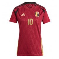 Camisa de Futebol Bélgica Romelu Lukaku #10 Equipamento Principal Mulheres Europeu 2024 Manga Curta
